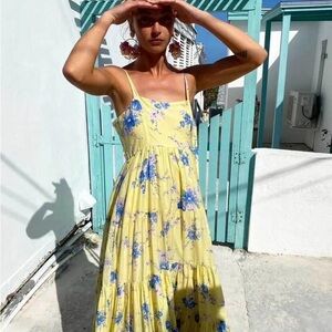 LoveShackFancy Yellow & Blue Maxi Sundress
